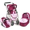 Bayer Chic 2000 Emotion All In - Passeggino per bambola 3 in 1, con | Set 3 in 1: navicella, seggiolino sportivo e seggiolino auto. Manico regolabile in altezza, design chic e spazio per le