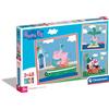 Clementoni - 25293 - Supercolor Puzzle - Peppa Pig - 3x48 Pezzi (Include 3 Puzzle Da 48 Pezzi) - Puzzle Bambini 5 Anni, Puzzle Cartoni Animati, Made In Italy