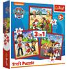Trefl - Paw Patrol, Cani Felici PAW Patrol - Puzzle 3 in 1, 3 Puzzle, da 20 a 50 Pezzi - Puzzle Colorati con Personaggi delle Fiabe, Intrattenimento Creativo, per Bambini dai 3 anni di età
