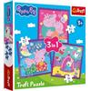 Trefl - Peppa Pig, Le abitudini di Peppa Pig - Puzzle 3 in 1, 3 puzzle, da 20 a 50 pezzi - Vari livelli di difficoltà, intrattenimento per bambini dai 3 anni in su