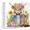 BBOLDIN Highland Cow Girasole Puzzle per Adulti 1000 Pezzi, Carino Animale Fiore Jigsaw Puzzle, Colorato Cactus Floreale Acquerello Puzzle