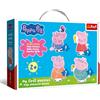Trefl - Peppa Pig, Little Pig Among Friends - 4 grandi puzzle di forme per bambini piccoli, da 2 a 5 pezzi, per bambini dai 2 anni in su