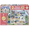 Educa - Puzzle Casa | 2x100 pezzi Puzzle Set | Interno Esterno Casa, Puzzle Bambini | dai 6 anni (19957)