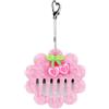 Depesche TOPModel Glow To Go - Mini Pettine e specchietto Rosa | Set di bellezza con effetto madreperla rosa, con ciondolo a forma di ciliegia, catenina in metallo e moschettone, 14233