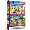 Trefl - Puzzle 2in1: PAW Patrol, Una Giornata di Giochi Canini - 2 x 24 Pezzi, Coppia di Puzzle per Bambini dai 3 anni