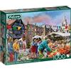 Falcon Jumbo -Falcon de Luxe Saffron Walden Market - Puzzle da 1000 Pezzi, Illustrazione di Franco Zappa, Vivace Scena del Mercato - cartoncino Riciclato di Alta qualità - Finitura Simile a Un Poster -
