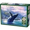 Cobble Hill 3840021 Megattera in Glacier Bay, 1000 pezzi, poster puzzle per adulti e bambini dai 12 anni in su, montagne, balena, Colore baia, COB40021