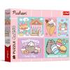 Trefl - Puzzle 4 in 1: Fluid World Pusheen, Meet Pusheen - 4 x 250 pezzi - Set di quattro puzzle per adolescenti