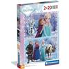 Clementoni - Puzzle per Bambini 2x20 Pezzi Supercolor, per Bambini 3+ Anni, Illustrazione con Personaggi Frozen 2, Idea Regalo, Made in Italy, 27x18 cm, 24825