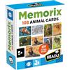 HEADU - Memorix 108 Animal Cards - Gioco di Memoria sugli Animali| Memory con 108 Carte per Allenare Osservazione e Concentrazione, Gioco Educativo Bambini 5-7 Anni, Regalo Natale Pasqua,Made In Italy