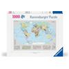 Ravensburger - Puzzle 1000 Pezzi Mappamondo Politico, Puzzle Adulti 70x50cm | Puzzle Mappamondo Politico da 1000 pezzi, 70x50 cm, adulti 14+, collezione Meravigliosa Illustrazione, idea regalo originale.