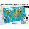 Nathan - Puzzle per bambini - 45 pezzi - Mappa del mondo degli animali - Ragazza o bambino a partire dai 5 anni - Puzzle di alta qualità - Cartone spesso e robusto - Animali - 86174
