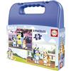 Educa - Set di 2 puzzle per bambini Bluey con 20 pezzi presentati in una magnifica valigia di plastica. Misura: 28 x 20 cm. Raccomandato 4 anni (19966)
