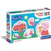 Clementoni - 20829 - Supercolor Puzzle - My First Puzzle - Peppa Pig - 3+6+9+12 pezzi - 4 puzzle sagomati - Made in Italy, puzzle bambini 2 anni+
