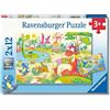 Ravensburger - Dinosauri Giocosi, Puzzle 3+ Anni, 2 Puzzle Da 12 Pezzi | Include 2 puzzle da 12 pezzi con dinosauri giocosi, giochi educativi e divertenti, ideali come regalo per bambini dai 3 anni.
