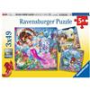 Ravensburger Incantevoli Sirene Puzzle, 3 x 49 Pezzi, 08063