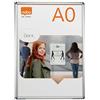 Nobo Quadro per Poster da Montare a Parete con Cornice a Scatto, Finiture in Alluminio, Copertura Protettiva Antiriflesso, Fissaggi Inclusi, Formato A0, 976 mm x 1390 mm x 40 mm - Argento