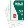 BM BeMore - Ricambi Bandup A4 Con Banda Rinforzata - Rigatura 4F - Quadretti 4Mm Con Margine Per 4° E 5° Elementare -160 Fogli - Carta 90G/Mq - 0122255