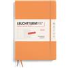 LEUCHTTURM1917 370480 Agenda settimanale e taccuino 2025, Composition B5, copertina rigida, 12 mesi, 80 g, a righe, albicocca