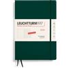 LEUCHTTURM1917 370481 Agenda settimanale e taccuino 2025, Composition B5, copertina rigida, 12 mesi, 80 g, a righe - Forest Green