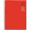 Miquelrius - Agenda 2025, Agenda annuale 155x213 mm, Agenda giorno pagina, copertina flessibile polipropilene, spirale, carta 80 g/m², catalano, inglese e portoghese, colore rosso
