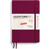 LEUCHTTURM1917 Paperback B6+ - Agenda settimanale 12 mesi, 80 g, a righe, colore: Rosso