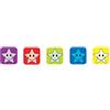 SuperStickers Sticker Solutions - Adesivi quadrati a forma di stella sorridente, confezione da 180