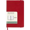 Moleskine Weekly Planner, Agenda Settimanale 2026 12 Mesi Con Spazio Per Note, Con Copertina Rigida e Chiusura Elastica, Formato Pocket 9 x 14 cm, Colore Rosso
