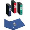 Pigna,Set 3 pezzi Raccoglitori a Leva,Formato 28,5x33 cm,Dorso da 8 cm,Con Custodia,MONOCROMO,3 colori assortiti (blu,rosso,verde)