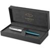 Parker 51 penna stilografica | Corpo blu foglia di tè con finiture cromate | Punta media con ricarica di inchiostro nero | Confezione regalo