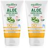 equilibra Solari, Aloe Crema Solare Bambini SPF 50+, Crema Solare Pelli Delicate a Base di Aloe Vera, Olio di Argan, Olio di Cocco, Burro di Karité e Vitamina E, Water Resistant, 150 ml