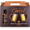 Accentra Set regalo MEN'S COLLECTION in confezione regalo, con gel da bagno e doccia da 140 ml, 2 bicchierini da birra a forma di brocca (4 cl), profumo: betulla e cedro - marrone