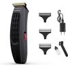 Rowenta Karl Lagerfeld TN182LF0 - Tagliacapelli Cut & Style, 3 pettini, lame in titanio, indicatore batteria LED, durata batteria 90 minuti, colore: Nero/Rosso