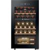 Haier Wine Bank 50 Series 5 HWS32GDG - Cantinetta per 32 bottiglie, 2 zone indipendenti, ripiani in legno, filtro anti-UV, sistema antivibrazione, display digitale, illuminazione LED, 37 dbA, nera
