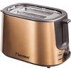Bestron Tostapane con 2 feritoie, vassoio per le briciole e griglia per panini, 1.000 W, Acciaio inox effetto rame