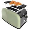 Cecotec Tostapane verticale Toastin' time 850 Green, 850W, Doppia fessura corta e larga 3,8 cm, Barre superiori, Acciaio Inoss, Spegnimento e Pop-up Automatico, Raccogli-briciole