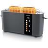 Arendo - Tostapane in acciaio inox con 2 fette a fessura lunga - Touch screen - alloggiamento a doppia parete - Inserto per panino integrato - 6 gradi di doratura - centraggio del pane