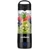 Nutribullet Leggero Frullatore Portatile, 475ml BPA Free Tritan, Mini Frullatore, Lama a 4 Punte in Acciaio Inox, Frullatore Multifunzione, Caricatore USB-C, Oltre 15 Cicli Frullatura, NBP003B, Nero
