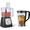 Amazon Basics Robot da cucina e frusta a 2 velocità, ciotola da 2,4 litri e caraffa da 1,5 litri, 800 W, nero