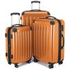 Hauptstadtkoffer ALEX Set di 3 Valigie - Bagaglio a Mano 55 cm, Valigia Media 65 cm e Valigia Grande 75 cm, Rigide ABS/PC, Lucchetto TSA, Arancia