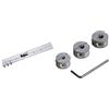 Wolfcraft 4650000 - Guida Per Fori Multipli & 2755000 Set Di 3 Stopper Di Profondità, Argento, Diametro 6/8/10 Mm
