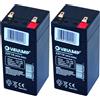 Velamp Tecnid by Velamp Batteria al Piombo Ermetica Ricaricabile 4V 4.5Ah - Attacchi Faston F1 - Ideale per Sistemi di Backup, Allarme, Videosorveglianza, Antincendio, Domotica e UPS (Confezione da 2)