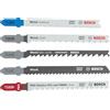 Bosch 5x Set di lame per seghetto alternativo Multi Material, 5 pz. | per Materiali plastici, Legno tenero, 170 x 80 mm,