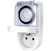 Tibelec 562410 Timer diurno, meccanismo compatto, per uso esterno (presa francese)