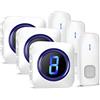 SURFOU Campanello da 0,4 m impermeabile Plug in Wireless Campanello porta con 3 pulsanti cordless a batteria con 55 melodie, 5 livelli di volume Display digitale a LED per la casa con 3 ricevitori