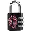 Master Lock 1509EURDKISS - Lucchetto a combinazione con motivo stampato, 6,2 x 3,2 x 1,4 cm, colore: nero, 6,2 x 3,2 x 1,4 cm