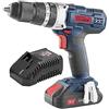 Güde 58504 BSB 18-201-30K - Trapano avvitatore a percussione a batteria (sistema a batteria E³, 16 livelli di coppia e batteria agli ioni di litio da 2 Ah 58504