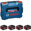 Bosch Professional Bosch EXPERT 18V System Kit batterie a prestazioni elevate: 4 batterie EXBA 18V-55, L-BOXX 136