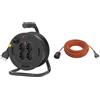 Vimar 0P32730 Avvolgicavo 16A 4 Uscite Universali 15M, Nero, ‎16.75 x 11.75 x 16.75 cm, 2.5 Kg & 0R32394 Prolunga Elettrica Universale Con Cavo Da 20M, 21 X 21 X 8 Cm, Arancione