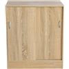Mobiile 2 Ante Scorrevoli 3 Ripiani 60x30x71 cm in PB e Carta Sonoma